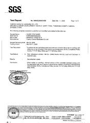 SGS testing report certificate from Xuzhou Yanjia Glassware Co., Ltd.