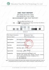 EMC-TEST REPORT certificate from Wenzhou Woma Auto Parts Co., Ltd.