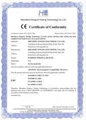 CE Certification certificate from Shenzhen Jinling Electronics Co., Ltd.