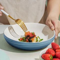Multi-Purpose Dinner Plates Ceramic Tableware Pink Kitchen Bowl Soup Bowl Set - Image 4