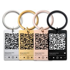 Fashion Metal Arts-Crafts Custom Qr Code Scan Keychain Song Music Spotify Keychain - Image 1