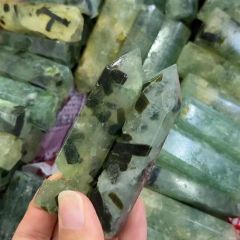 Semi Precious Stone Decoration Rutilated Quartz Pillar Hexagonal Column Stone Ornament - Image 5