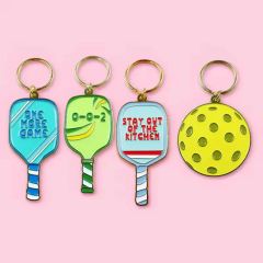 Custom Logo Padel Pickleball Keychain Cute Geometry 2.0mm Chrome Eco 1Y MOQ100 - Image 4
