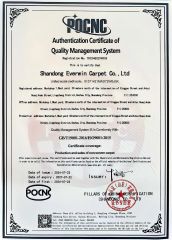 ISO 9001 certificate from Shandong Everwin Carpet Co., Ltd.