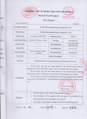 UV Glossy Board Test Report page 1 certificate from GUANGDONG XIN CHUANG NEW MATERIAL TECHNOLOGY CO., LTD.