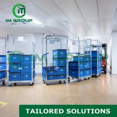 Logistics Storage Collapsible Steel Metal Security Wire Mesh Roll Pallet Cage - Image 5