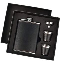 304 Stainless Steel Hip Flask Set with Funnel Shot Glass Gift - Image 3