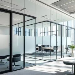 Clear Glass Partition for Office Color Black Origin China Condition New Material Metal HS Code 7008001000 Style Modern, - Image 5