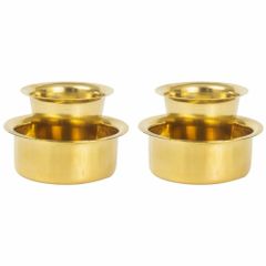 Golden Brass Coffee Dabara Set Size Medium Color Golden Finish Golden Pattern Plain Material Brass Thickness 1 MM Capacity 150 - Image 1