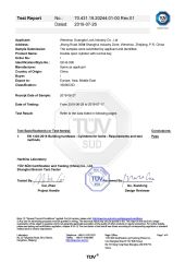 TUV certificate from Wenzhou Guangda Lock Industry Co., Ltd.
