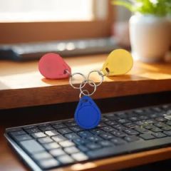 Tri-Color Uid/Cuid Blank-Chip Keychain Cards, Write-Supported, Factory Wholesale. - Image 1