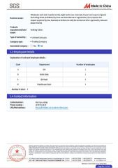 Certificates certificate from Shaoxing Keqiao Huihong Textile Co., Ltd.