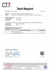 Washing Test Report certificate from Guangzhou Qisheng Garment Accessories Co., Ltd.