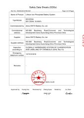 Battery Certificate certificate from Shandong Haochen International Trade Co., Ltd.