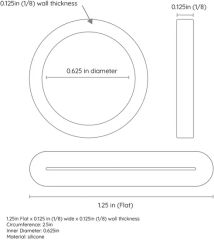1 8 Inch Silicone Rubber Bands O Rings 1 25 Inch Flat X 0 125 Inch X 0 125 Inch Assorted Color 0 625 Diameter - Image 4