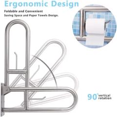Safety Rails Grab Bar Toilet Handrails Hand Grips Handle Sample Free OEM Welcome Length 750mm Color Silver Folded Folded - Image 6