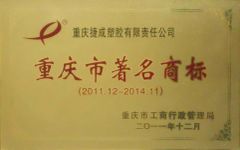 Famous Brand of Chognqing certificate from Chongqing Bishan Jiecheng Plastic Co., Ltd.