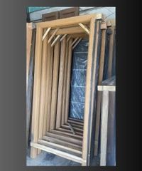Wooden Chaukhat And Windows Wood Type A Color Brown Height 7 Feet Wood Species Sal Finish Door Farem Shape Rectangular I Deal In New - Image 4