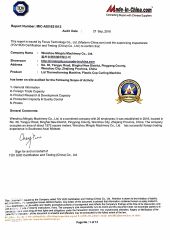 SGS Certification certificate from Wenzhou Mingdu Machinery Co., Ltd.
