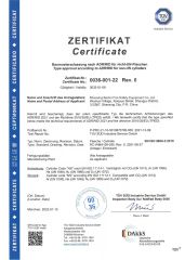 TPED for GAS CYLINDER certificate from Shaoxing Sintia Im&Ex Co., Ltd.