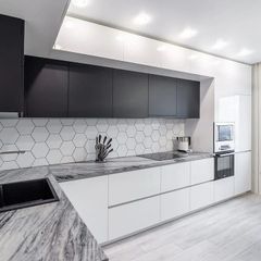 Modular Kitchens Customized Material PVC Appearance Modern Finish Type Polished Mount Type Floor Mount Pattern Design - Isha Design