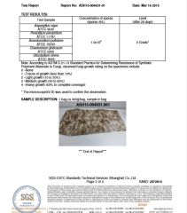 Antibacterial and mildewproof certificate from Haining Gebo Textile Co., Ltd.