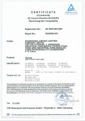 TUV-CE certificate from Zhongshan Jurong Lighting company limited