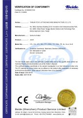 CE CERTIFICATE of JACK certificate of Tianjin Toyo Lifting Machine Manufacture Co., Ltd – certificate photo, supplier certificates section