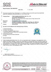 SGS certificate of company certificate from TIGER(XIAMEN)X-M CO., LTD.