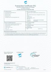 RPET certificate from Dongguan Dirk Bags Co., Ltd
