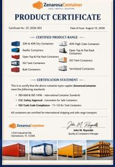 Product Certificate certificate from Paper Point Products