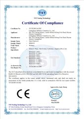 CE certificate from Guangzhou Mebamy Cosmetics Co., Ltd.