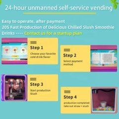 Commercial Smoothie Vending Machine Slushy Machine Support Credit Cards, Banknotes. Coin - Image 5