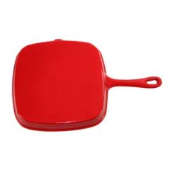 Non-Stick Red Color Frypan Hot Sell Square Cast Iron Griddle for Beef Steak - Image 3