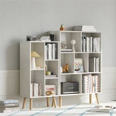 Cute Design Seven Grid Item Rack Wooden Office Bookshelf MOQ 5 PCS Size Medium Color White Feature Cute Condition New Origin - Image 2