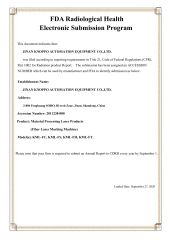 FDA certificate from Jinan Knoppo Automation Equipment Co., Ltd.