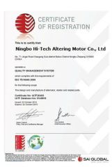 sap certificate from Ningbo Hi-Tech Altering Motor Co., Ltd.