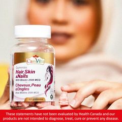 Canvita Hair, Skin and Nails Halal & Vegan Gummy made in Canada all vitamins you need 60/bottle - Image 6