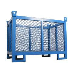 Stackable Steel Storage Cage with Mesh Wall for Scaffolding Parts - Image 3