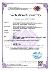 FCC certificate from NANCHANG HUAYIN CO.,LTD