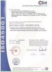 ISO45001 certificate from Zhejiang Penglai Refrigerant Co., Ltd.