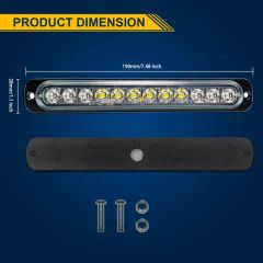 12 LED Red-White Strobe Light - Emergency Warning with Surface Mount for off-Road Trucks & Suvs - Image 2
