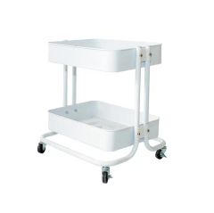 Durable 2-Tier Carbon Steel Utility Cart for Easy Organization - Image 1
