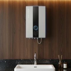 Silver Electric Water Heater with Advanced Overheat Protection Technology - Image 1