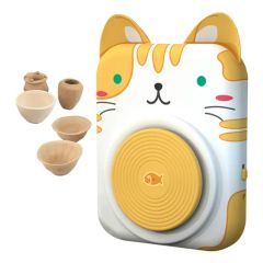 QS Children Arts Crafts DIY Toys Electric Hand Painted Clay Tool Interesting Kids Cartoon Pet 9 PCS Colorful Pottery Wheel Making Machine Toy - Image 1