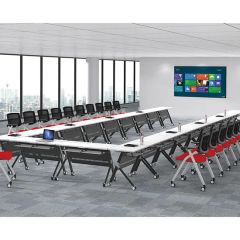 Computer Desk with Wheels Office Meeting Training Folding Table - Image 5