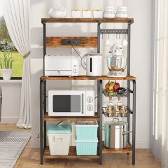 Kitchen Storage Shelf Kitchen Bakers Rack Coffee Bar Table Microwave Stand Kitchen Table - Image 3