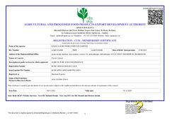 Agricultural And Processed Food Products Export Development Authority (APEDA)    certificate from Gazala Agroworld Pvt Ltd