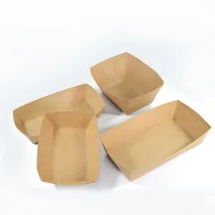Disposable Brown Kraft Paper Boat Paper Food Tray Shape Boat Origin Xingtai Model NO. XGK08-1 HS Code 4823699000 Coating PE - Xinguokang Paper Co., Ltd
