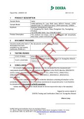 RoSH certificate from ZHONGSHAN AOSIMAN LIGHTING CO., LIMITED